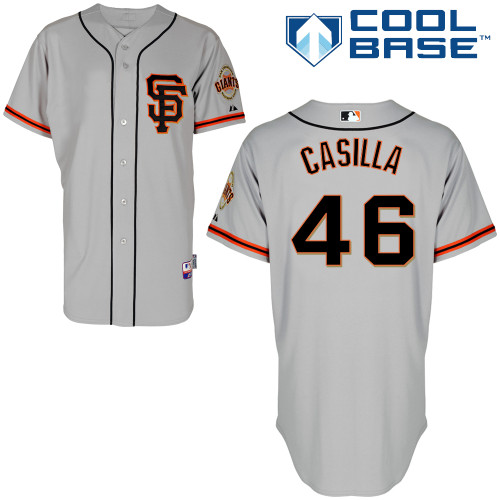 Santiago Casilla #46 MLB Jersey-San Francisco Giants Men's Authentic Road 2 Gray Cool Base Baseball Jersey